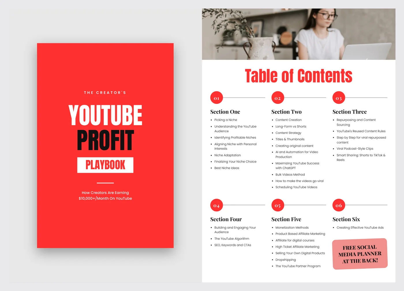Two pages of the YouTube Profits Playbook