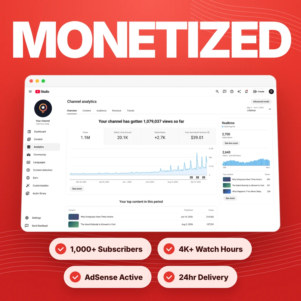 Monetized YouTube Channel