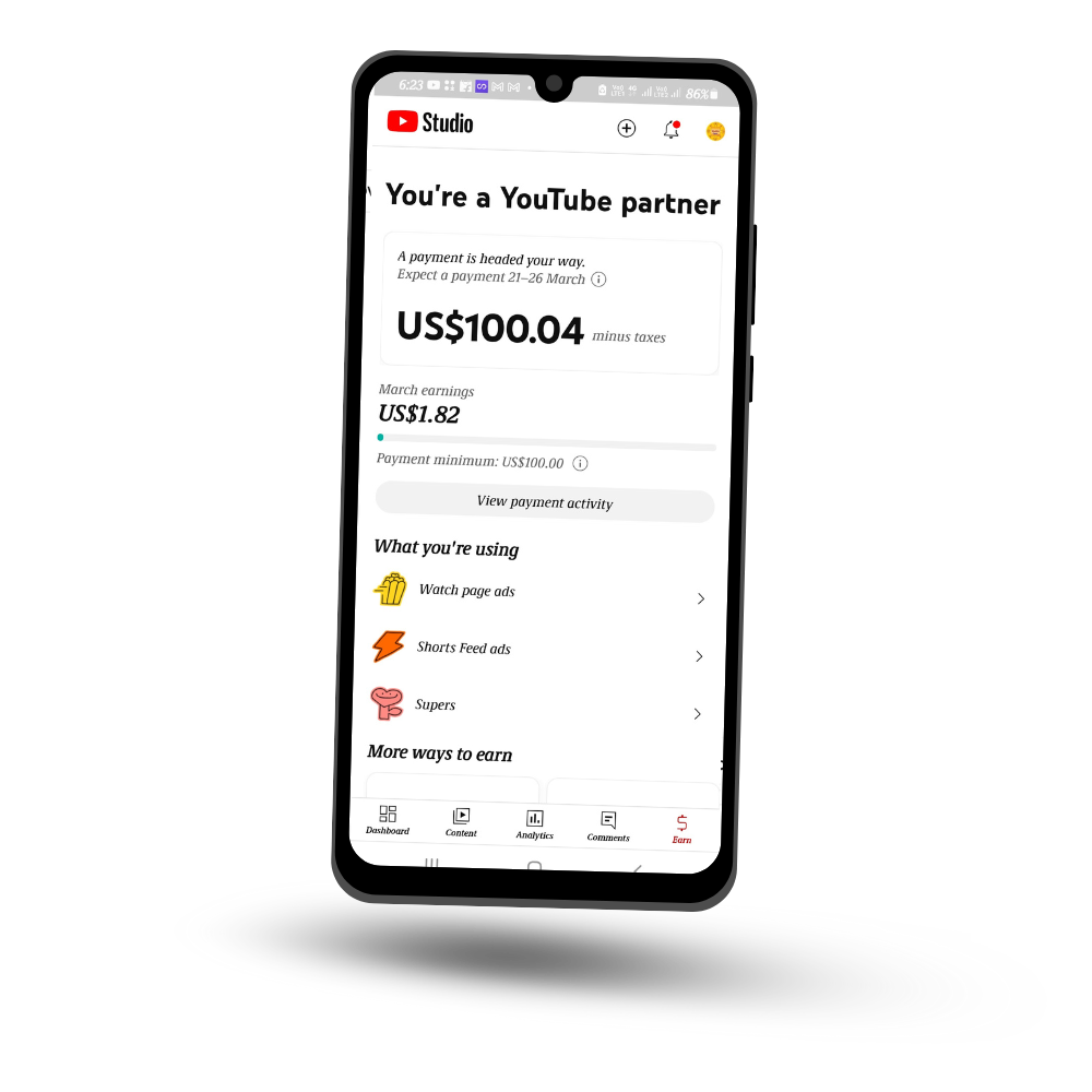 Monetized YouTube Account